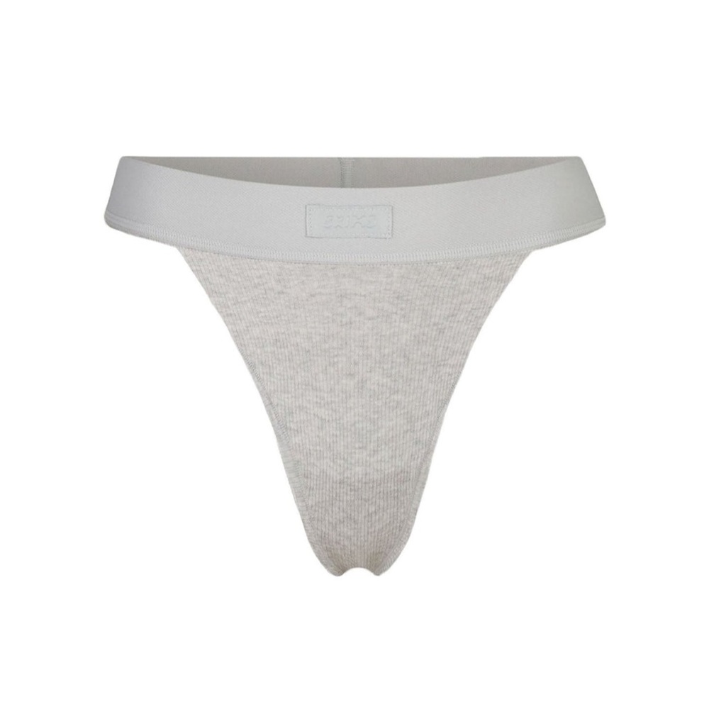 SKIMS Cotton Rib Mid-rise Thong